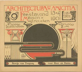 Eintrittsnachweis für den Festabend am 13. April 1901 anlässlich des 9. Lustrums von Architectura et Amicitia